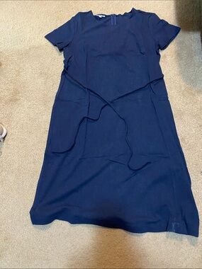 Mimi Maternity Women’s Navy Short Sleeve Tie-Waist Dress